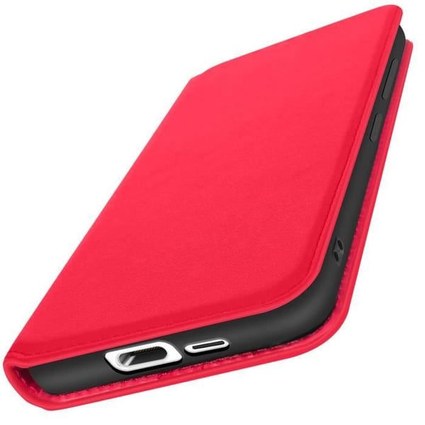 Etui för Samsung Galaxy S24 FE - Röd - Semi-hård - Magnetisk - Videostöd - Kortfack