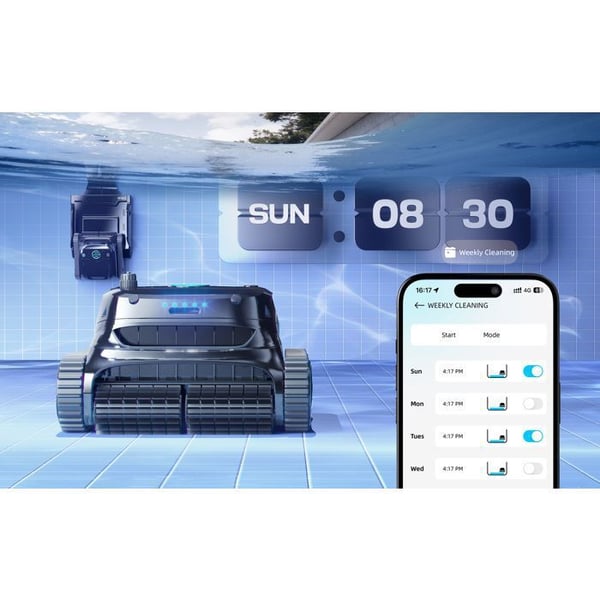 Trådløs poolrobot - WYBOT - Wybot S2 Solar - Solopladning - Fuld rengøring - 2,5 timers driftstid