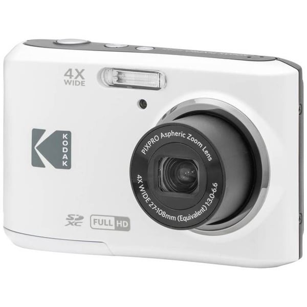 Kodak Pixpro FZ45 Friendly Zoom Digital Camera 16 Mill. pixel optisk zoom: 4 x vit Full HD-video, HDR-Vide