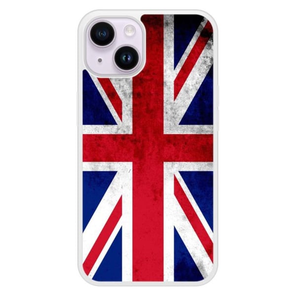 Förstärkt silikonskal med tryck kompatibelt med Apple iPhone 14 England Flagga