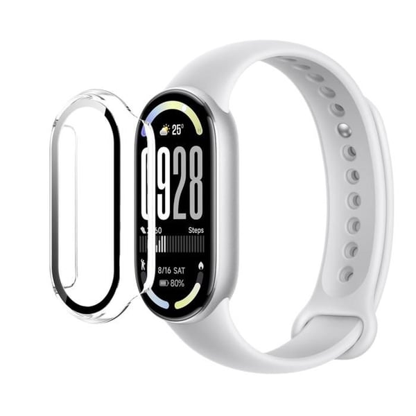 Skyddsskal kompatibelt med Xiaomi Smart Band 10 - Hårdt skydd för smartklocka, transparentetui, skärmskydd av härdat glas Phonillico®