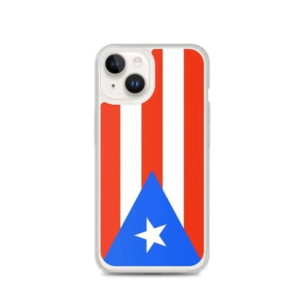 Telefonfodral – Puerto Rico-flagga – Kompatibel med iPhone 14 – Mjuk Skal – Slitstark och Stötdämpande - Silikon - Pixelforma