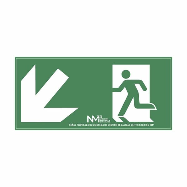 Signal Luminescerande Utgång Trappa - Normaluz RD11141 - PVC 0,7mm - 32x16cm - Klass B