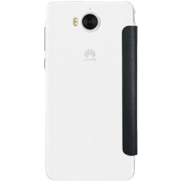 Foliofodral - Huawei - Y6 2017 - Svart - Hårt skal - Flikstängning