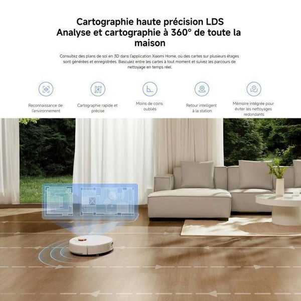 XIAOMI Robotstøvsuger H40 - 180 Min driftstid - Automatisk tømning station 4 L - Batteri 5 200 mAh - Anti-sammenfiltring børste