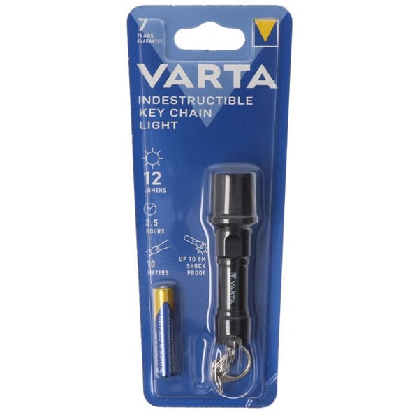 LED-lampa - Varta - Nyckelring - Okrossbar - 10m räckvidd - AAA-batteri inkluderat