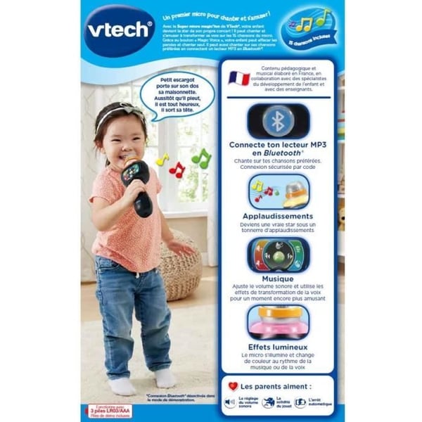 Mikrofon för barn - VTECH - Super Micro Magic'Fun - Bluetooth och ljudeffekter