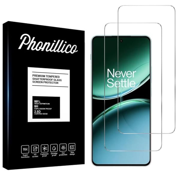 Skärmskydd - Phonillico® - OnePlus Nord 4 5G - Härdat Glas - Pack av 2 - Repfritt