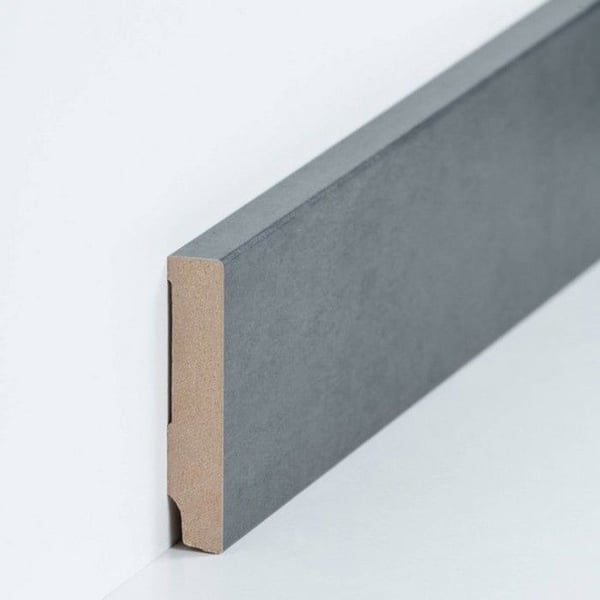 PROVISTON Sockel nr 517 MDF 16 x 80 x 2500 mm Grå att limma, skruva & spika Belagd MDF-kärna 62,5 meter | 25 stycken