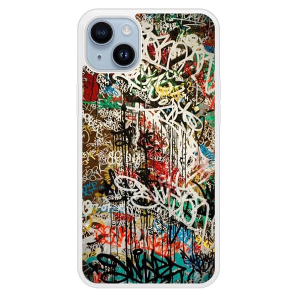 Siliconförstärkt skal med tryck kompatibelt med Apple iPhone 14 Plus Graffiti 1