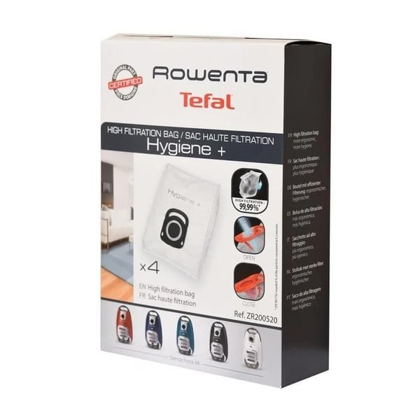 Dammsugarpåsar 4-pack hygiene+ zr200520 - Dammsugare Rowenta - Påsar