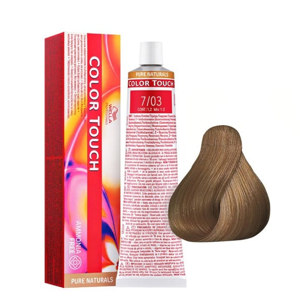 7-03 Natural Medium Tint Golden Blonde Wella Color Touch Pure Naturals Ammoniakfri 60 ml