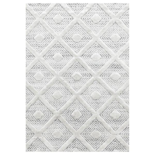 Matta - AYYILDIZ - Design med kort lugg - Diamantmönster - 140x200 cm - Inomhus