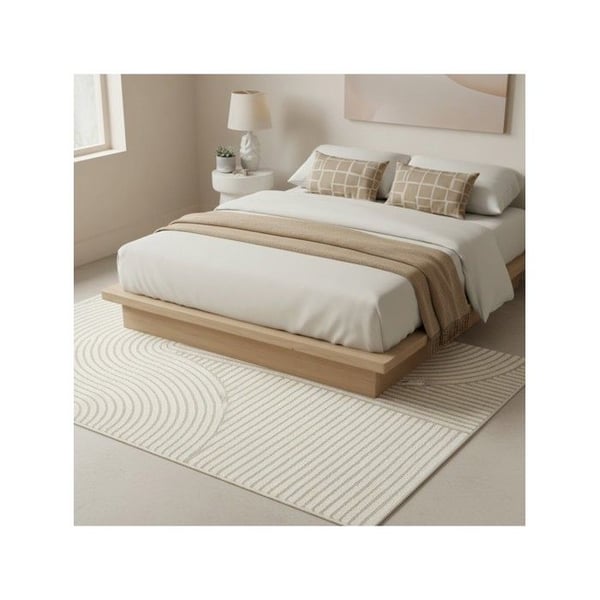 Inomhusmatta - MELIS HOME - Med skulpterade geometriska reliefmönster - 160x230 cm - Beige - Oeko-Tex certifierad