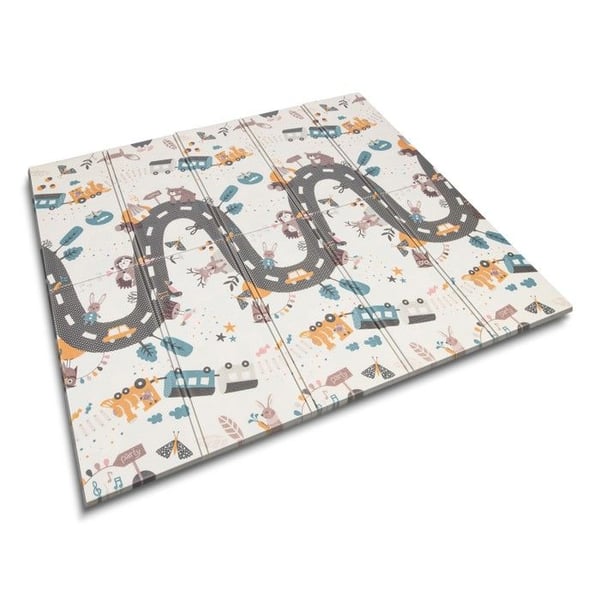 Fällbar skummatta för barn - Nukido - 200x180 cm - Dubbel sida - Halkfri - Utan BPA, PVC, ftalater