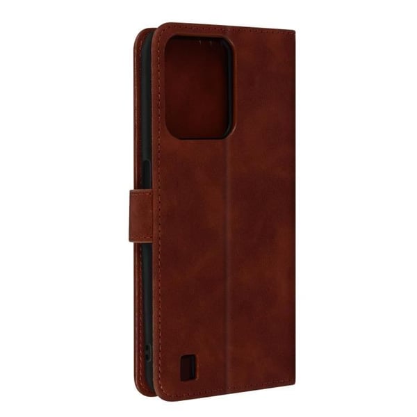 Realme C31 Folio plånboksfodral Videostöd Matt Soft Touch Effect brun