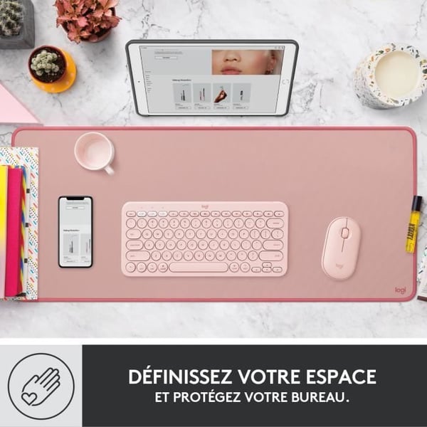 Mussemåtte - Logitech - Skrivebordsmåtte - Studio Serie - Rosa