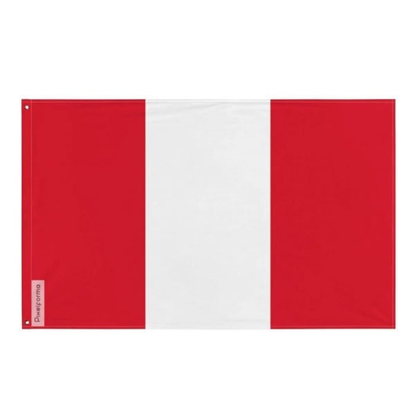 Perus flagga – 128 x 192 cm – Hållbar polyester – 2 metallöglor – Inomhus / Utomhus – Pixelforma