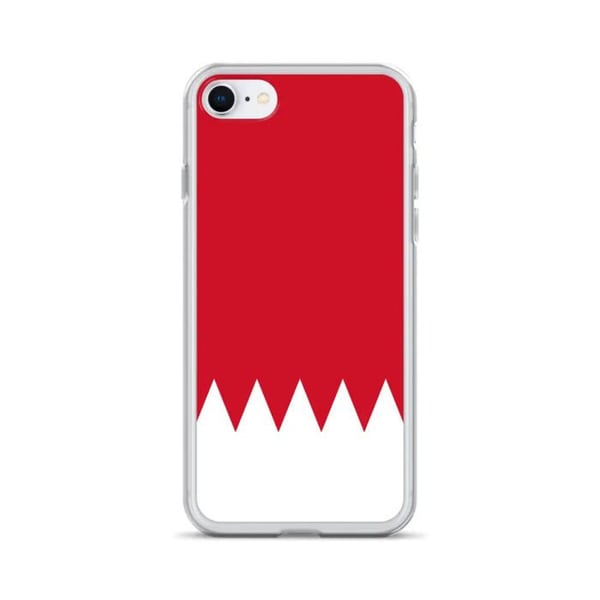 Mobilskal – Bahrains flagga – Kompatibel med iPhone 8 – Mjuk skydd – Slitstark och stöttålig – Silikon – Pixelforma