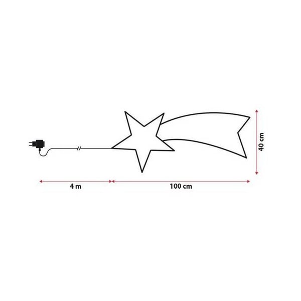 Lysende stjerneskud flash 288 LED varm hvid 100CM IP44 24V Lotti