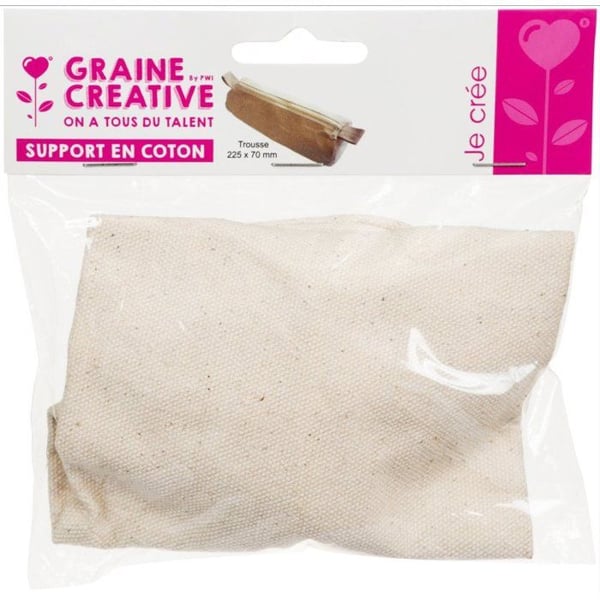 Anpassningsbar necessär - GRAINE CRÉATIVE - 225x70 mm - 100% bomull - Tvättbar vid 30° - Beige