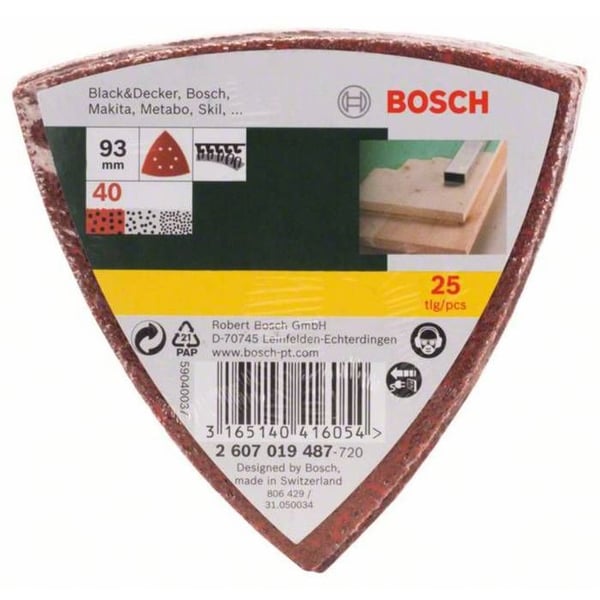 Slipmedel - BOSCH - Set om 25 - För deltaslip - 25 slipskivor