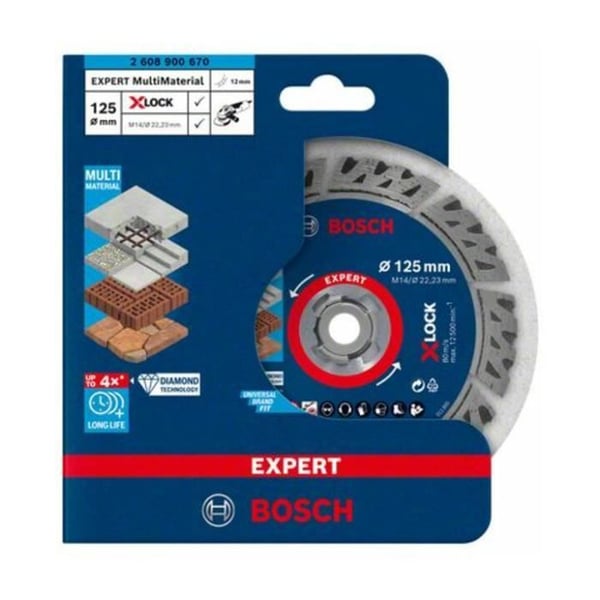 Diamantskärande skiva - BOSCH - 2608900670 - 125 mm - Multi-material - Lång livslängd