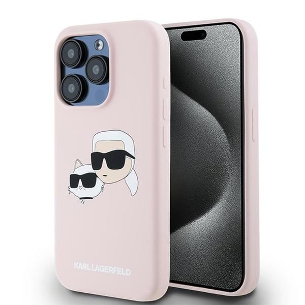 Cover til iPhone 15 Pro Max - KARL LAGERFELD - Silikone MagSafe - Rosa - Elegant design - Optimal beskyttelse