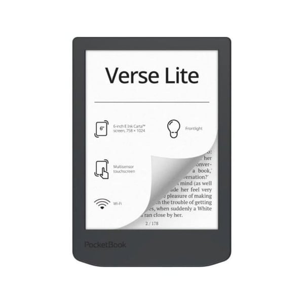 Ebok PocketBook Verse Lite 6" E Ink Carta 8GB Grå Touch WiFi USB-C