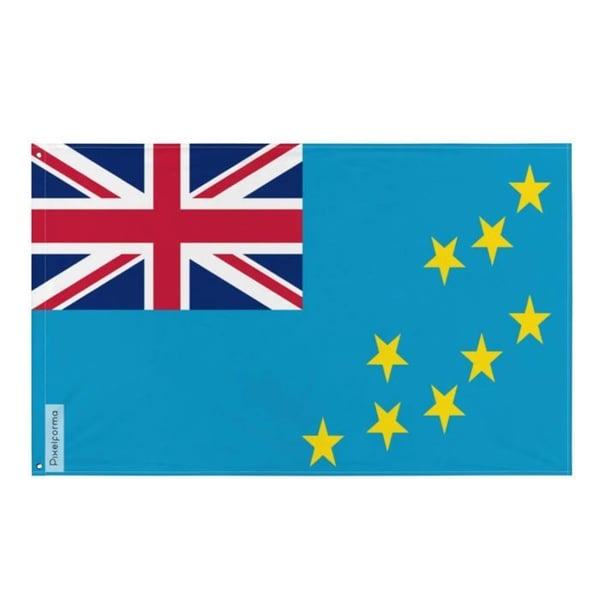 Tuvaluflagga – 60 x 90 cm – Hållbar polyester – 2 metallöljett – Inomhus / Utomhus – Pixelforma