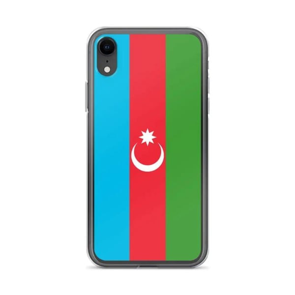 Mobilskal – Azerbajdzjans flagga – Kompatibel med iPhone XR – Mjuk skydd – Slitstark och stöttålig - Silikon - Pixelforma