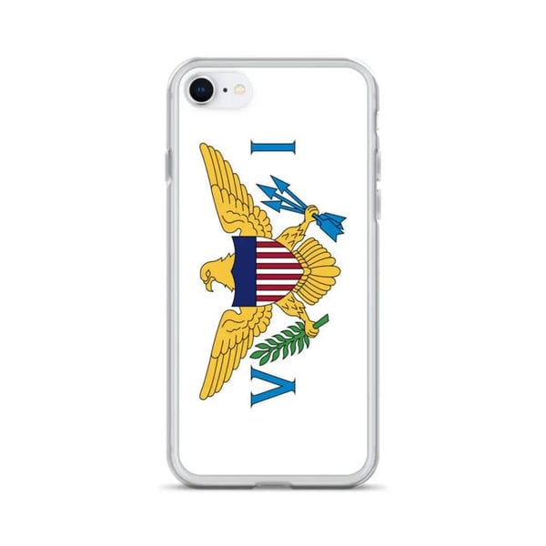 Mobilskal – Amerikanska Jungfruöarna Flagga – Kompatibel med iPhone 7 Plus – Mjuk Fodral – Slitstark och Stötresistent – Pixelforma