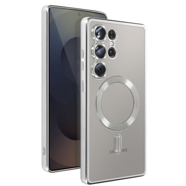 Coque MagSafe - Samsung Galaxy S25 Ultra - Silikon - Silver Chrome Kontur - Helhetskydd