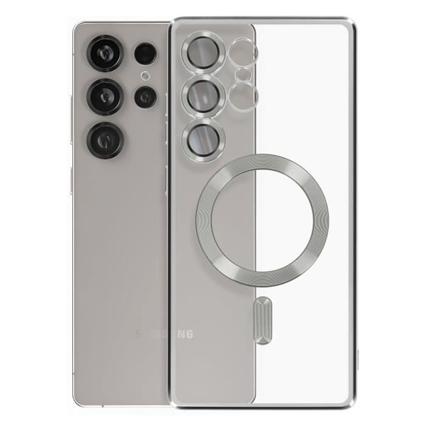 Coque MagSafe - Samsung Galaxy S25 Ultra - Silikon - Silver Chrome Kontur - Helhetskydd