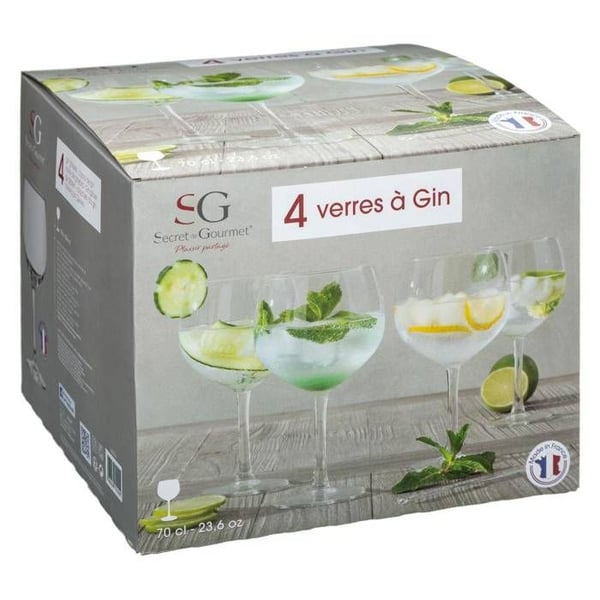 Ginglas - Transparent - 70 cl - Set om 4 - Tål maskindisk