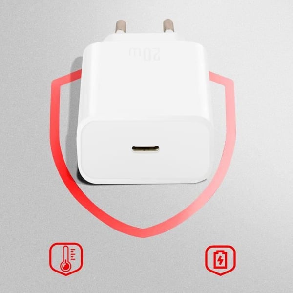 USB-C Väggladdare - XO - 20W - Kompakt - Kabel Inkluderad - Överspänningsskydd