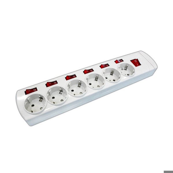 Uttagsblock - ELECTRO DH - 6 uttag 16A/250V - Oavhängiga strömbrytare - Termostabil - Klar att montera Uttagsblock - ELECTRO DH - 6 uttag 16A/250V - Oavhängiga strömbrytare - Termostabil - Klar att montera