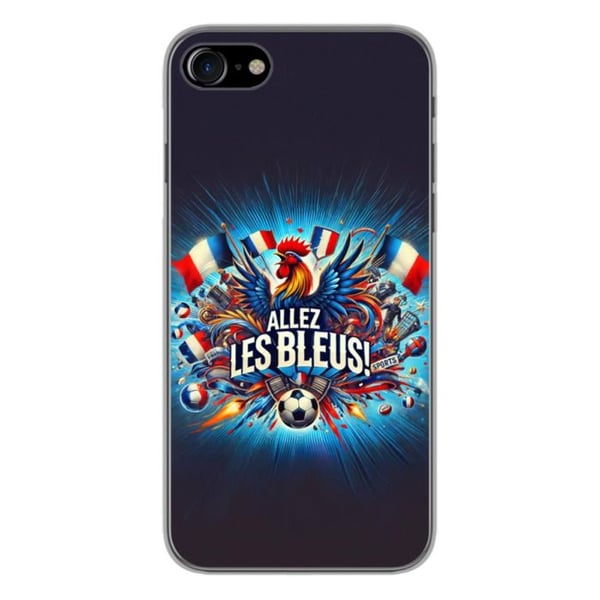1001Coques - Silikonfodral kompatibelt med Apple iPhone 7 - Motiv allez les bleus - Originaldesign tryckt i Frankrike
