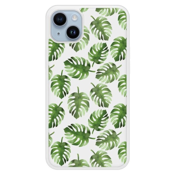Siliconfodral i förstärkt tryckkompatibel med Apple iPhone 14 Plus Monstera blad