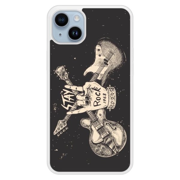 Siliconfodral med förstärkt tryck, kompatibel med Apple iPhone 14 Plus Stay rock