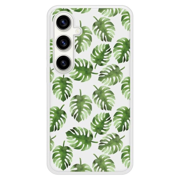 Silkonförstärkt skal med tryck kompatibelt med Samsung Galaxy S23 FE Monstera blad