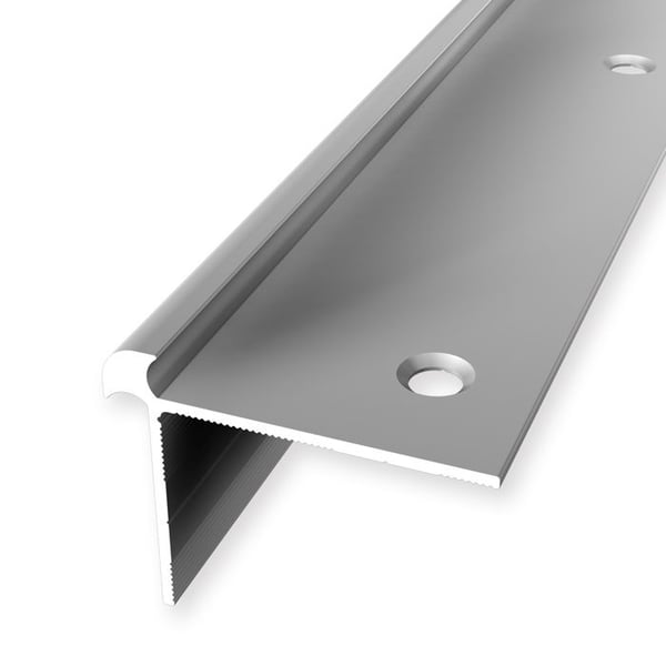 Profil av näsprofil 32 x 42 mm Vinkelformad aluminium Slät Infälld Genomborrad Küberit Silver L 1000 mm