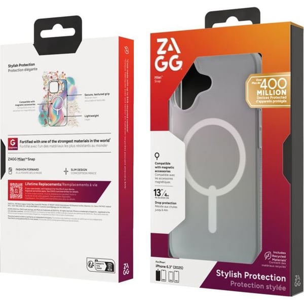 Telefoncover - bumper til telefon Zagg international ZAGG Milan Snap - Cover til iPhone 17 kompatibel med MagSafe (iriserende)