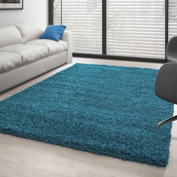 Melis Hemmatta i storlek färg Turkos 80 x 150 cm Shaggy mjuk och fluffig 30 mm för Vardagsrum och Sovrum