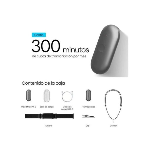 Plaud NotePin S IA 64GB 20h Monimuotoinen transkriptiomusta äänitallennin