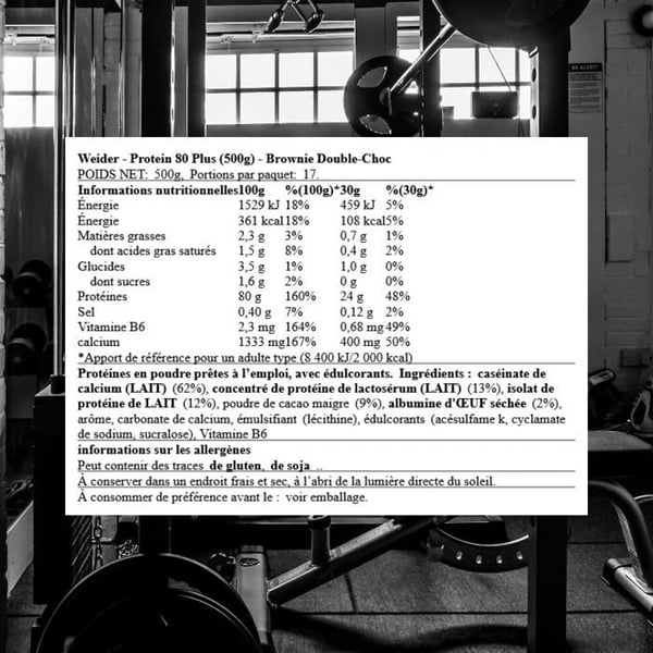 Protéine 80 Plus 500g Brownie Double-Choc Weider Proteine