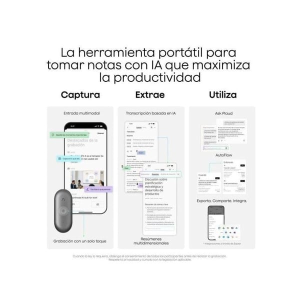 Plaud NotePin S IA 64GB 20h Monimuotoinen transkriptiomusta äänitallennin