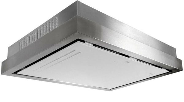 Gurari inbyggd takfläkt 90 cm GCH 343 IS 90 WH Fläkt med sugkapacitet 1000m³/h •EBM-motor •Elektrostatisk jonisering •Återvinning
