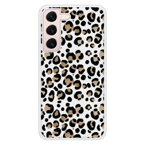 Förstärkt silikonfodral med leopardtryck, kompatibelt med Samsung Galaxy S22