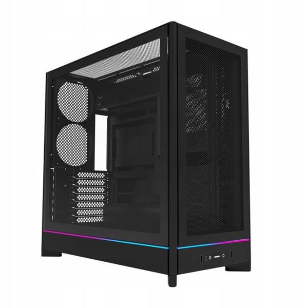 Datorutrustning Montech HS01 PC-chassi, miditorn, ATX, aRGB, härdat glas - svart